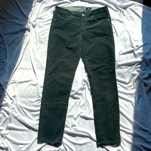 Green Corduroy “Slim Straight Ankle” Jean